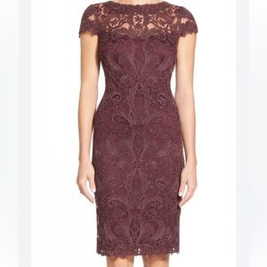 Tadashi Shoji Illusion Yoke Lace Sheath Dress